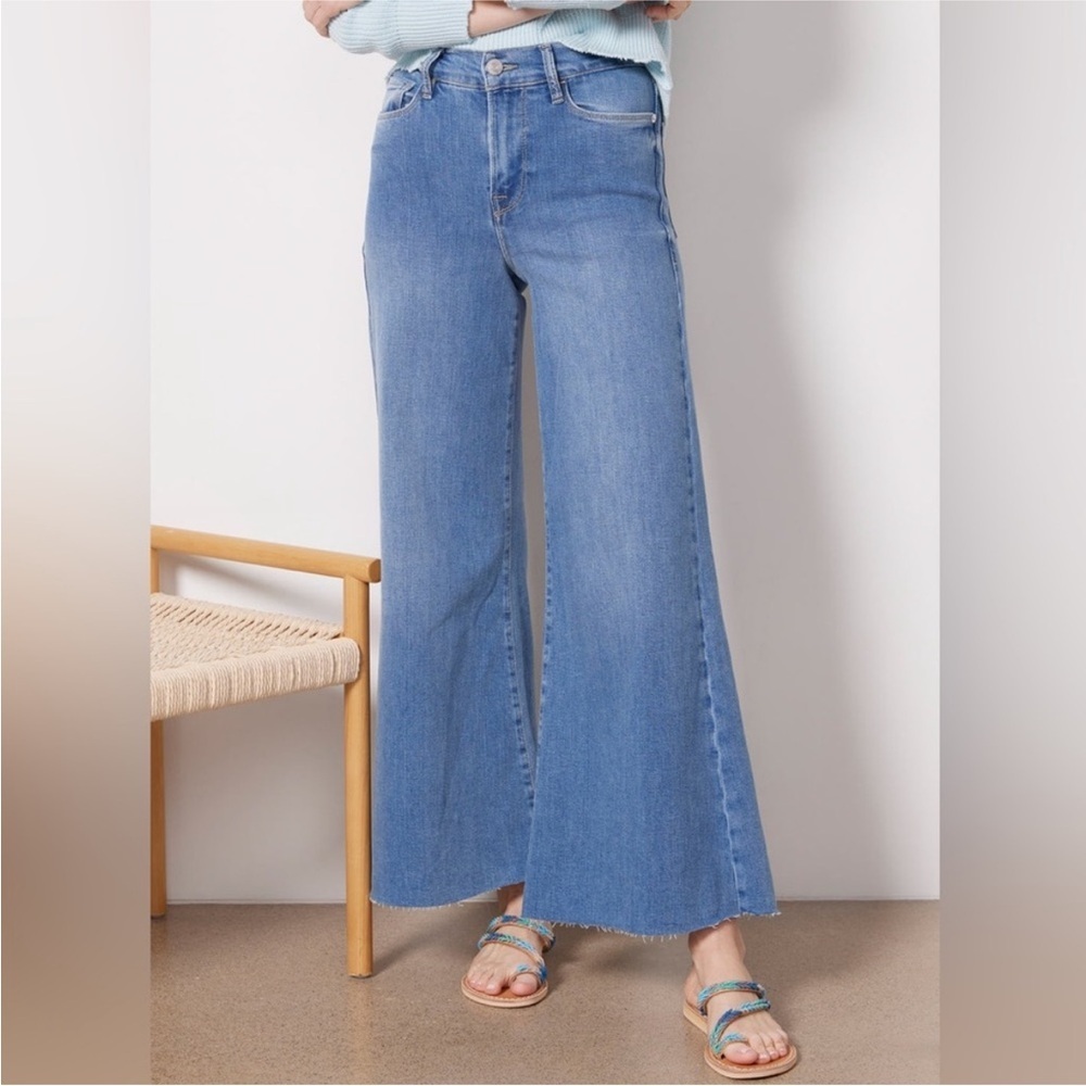 Frame Denim Light Blue Wide Leg Flare Jeans